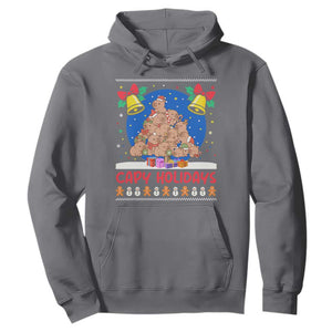 Capybara Christmas Tree Hoodie Funny Capy Holidays Gift TS12 Charcoal Print Your Wear