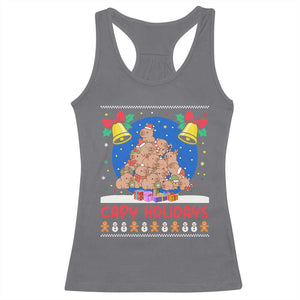Capybara Christmas Tree Racerback Tank Top Funny Capy Holidays Gift TS12 Charcoal Print Your Wear
