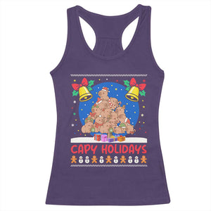 Capybara Christmas Tree Racerback Tank Top Funny Capy Holidays Gift TS12 Purple Print Your Wear