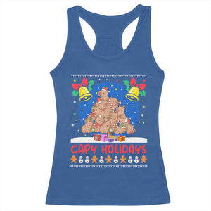 Capybara Christmas Tree Racerback Tank Top Funny Capy Holidays Gift TS12 Royal Blue Print Your Wear