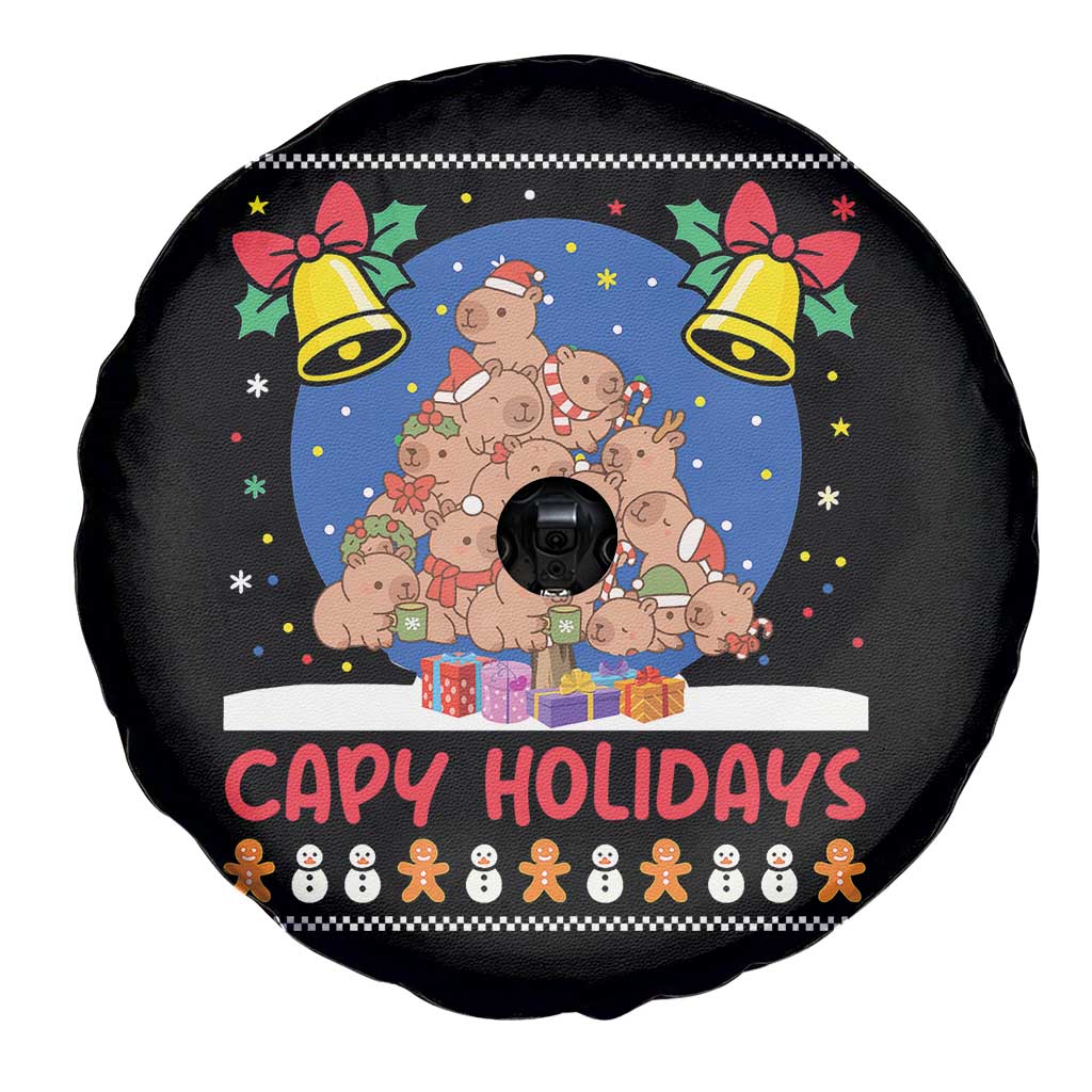 Capybara Christmas Tree Spare Tire Cover Funny Capy Holidays Gift TS12 Print Your Wear