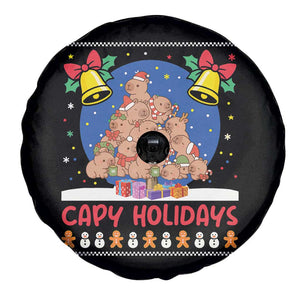 Capybara Christmas Tree Spare Tire Cover Funny Capy Holidays Gift TS12 Print Your Wear