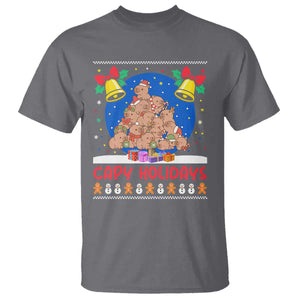 Capybara Christmas Tree T Shirt Funny Capy Holidays Gift TS12 Charcoal Print Your Wear