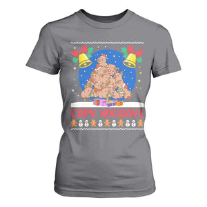 Capybara Christmas Tree T Shirt For Women Funny Capy Holidays Gift TS12 Charcoal Print Your Wear