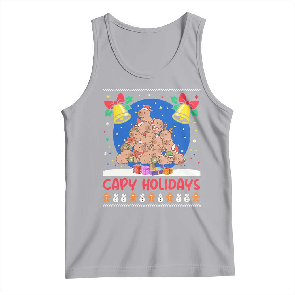 Capybara Christmas Tree Tank Top Funny Capy Holidays Gift TS12 Athletic Heather Print Your Wear