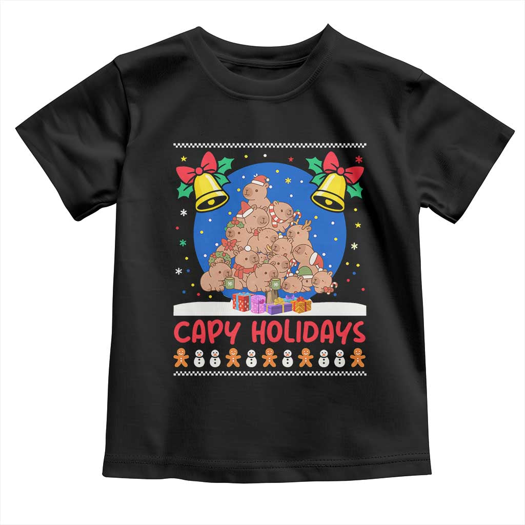 Capybara Christmas Tree Toddler T Shirt Funny Capy Holidays Gift TS12 Black Print Your Wear