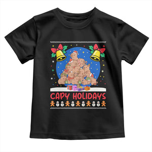 Capybara Christmas Tree Toddler T Shirt Funny Capy Holidays Gift TS12 Black Print Your Wear