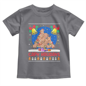 Capybara Christmas Tree Toddler T Shirt Funny Capy Holidays Gift TS12 Charcoal Print Your Wear