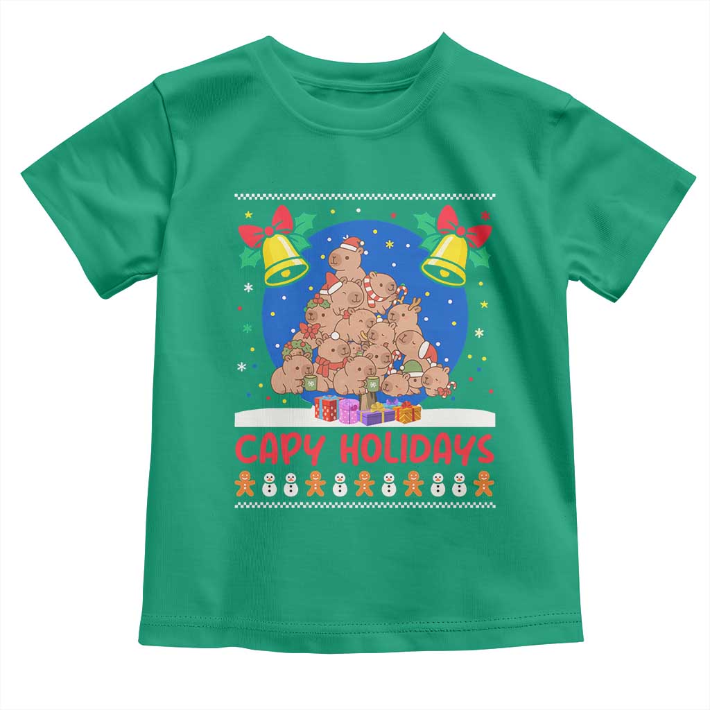 Capybara Christmas Tree Toddler T Shirt Funny Capy Holidays Gift TS12 Irish Green Print Your Wear