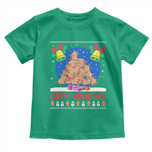 Capybara Christmas Tree Toddler T Shirt Funny Capy Holidays Gift TS12 Irish Green Print Your Wear
