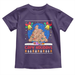 Capybara Christmas Tree Toddler T Shirt Funny Capy Holidays Gift TS12 Purple Print Your Wear