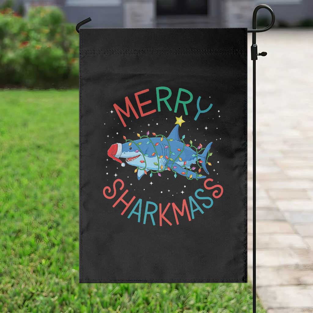 Christmas Shark Garden Flag Funny Merry Sharkmas Xmas Gift TS12 Print Your Wear