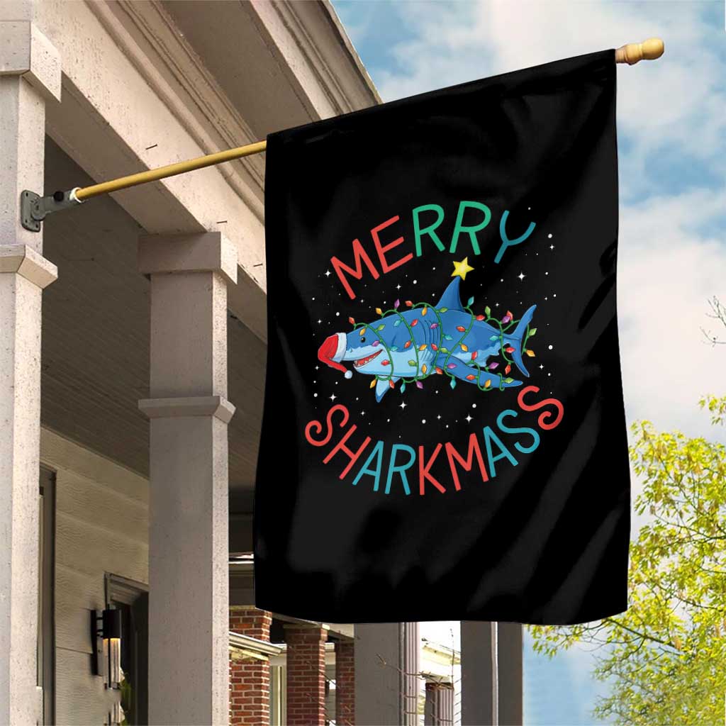 Christmas Shark Garden Flag Funny Merry Sharkmas Xmas Gift TS12 Print Your Wear