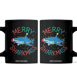 Christmas Shark Coffee Mug Funny Merry Sharkmas Xmas Gift TS12 Black Print Your Wear