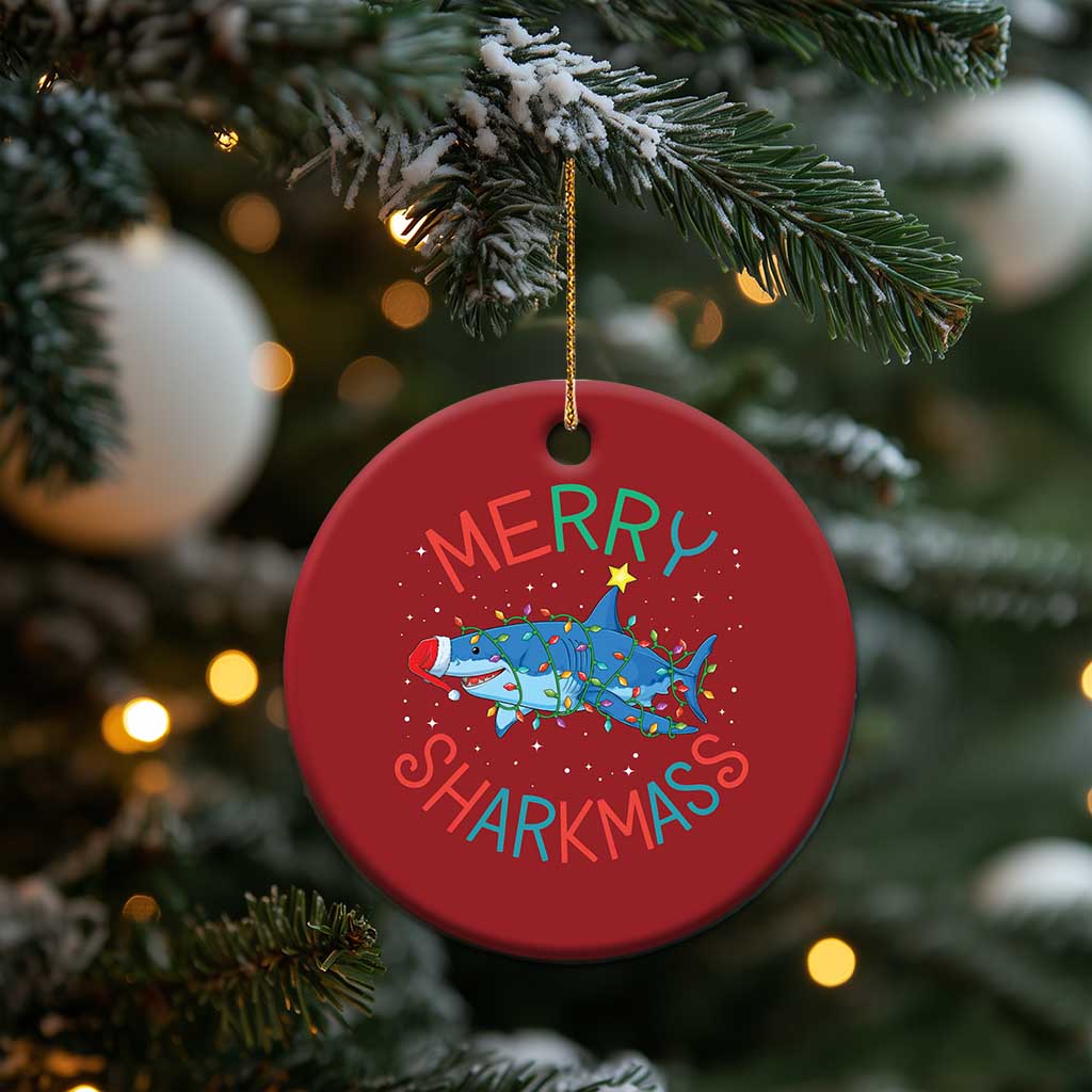 Xmas Shark Christmas Ornament Funny Merry Sharkmas Xmas Gift TS12 Print Your Wear