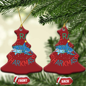 Xmas Shark Christmas Ornament Funny Merry Sharkmas Xmas Gift TS12 Christmas Tree Red Print Your Wear