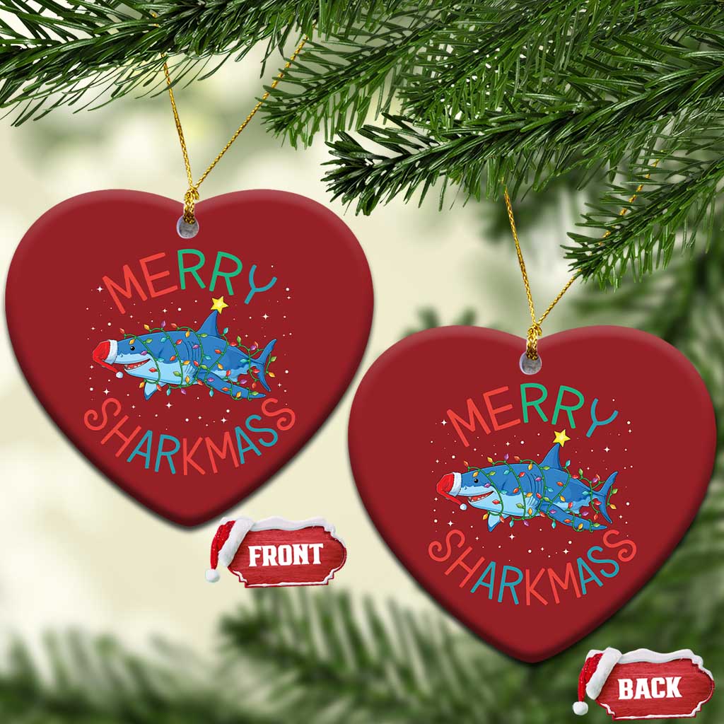 Xmas Shark Christmas Ornament Funny Merry Sharkmas Xmas Gift TS12 Heart Red Print Your Wear