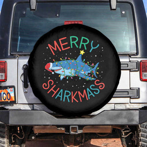Christmas Shark Spare Tire Cover Funny Merry Sharkmas Xmas Gift TS12 No hole Black Print Your Wear