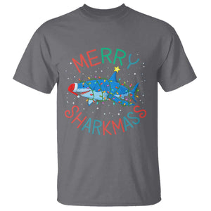 Christmas Shark T Shirt Funny Merry Sharkmas Xmas Gift TS12 Charcoal Print Your Wear
