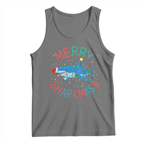 Christmas Shark Tank Top Funny Merry Sharkmas Xmas Gift TS12 Black Heather Print Your Wear