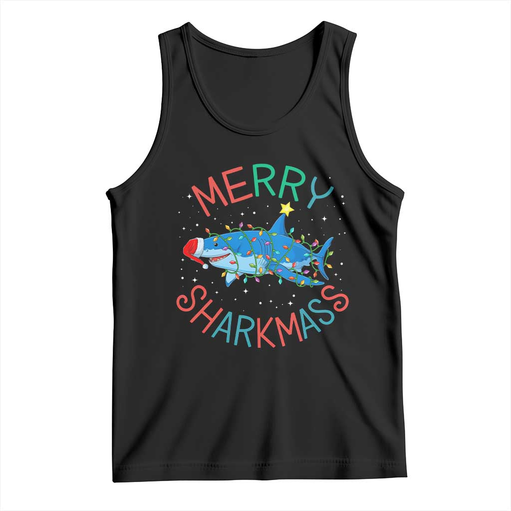Christmas Shark Tank Top Funny Merry Sharkmas Xmas Gift TS12 Black Print Your Wear