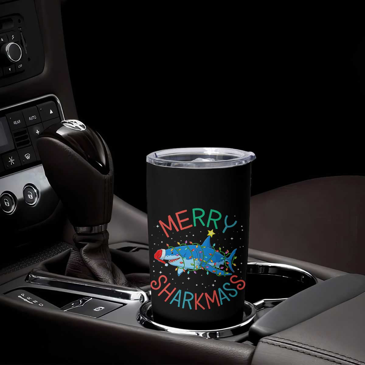 Christmas Shark Tumbler Cup Funny Merry Sharkmas Xmas Gift TS12 Print Your Wear