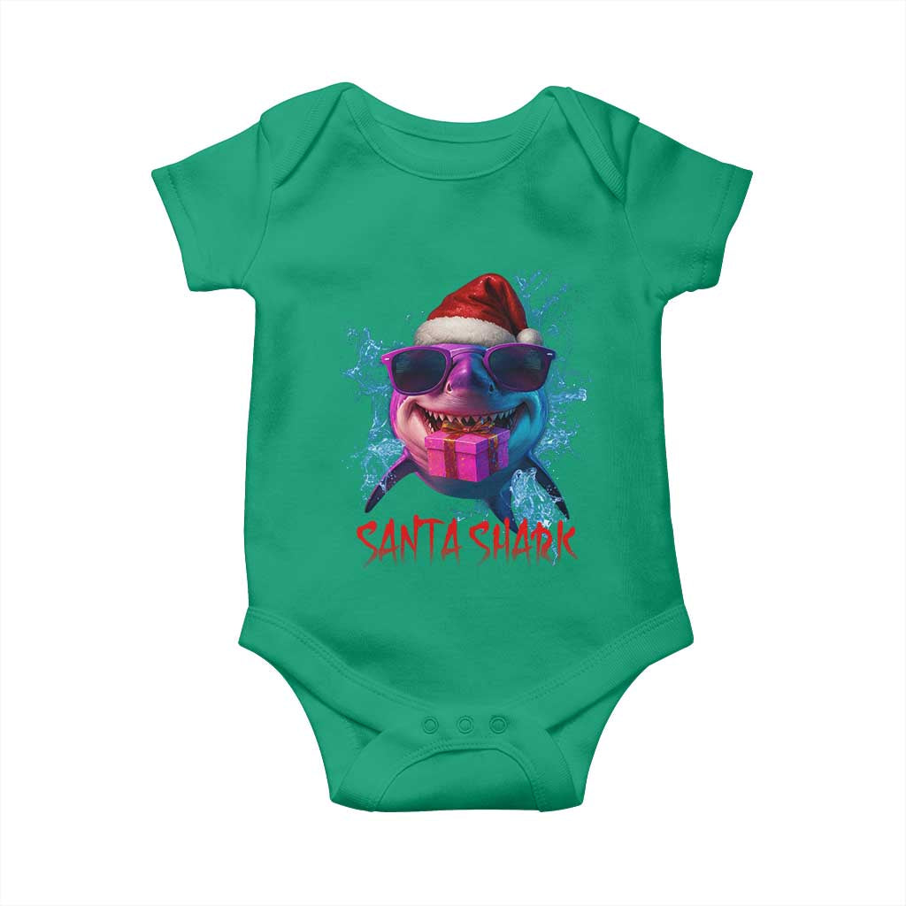 Funny Christmas Santa Shark Xmas Gift Baby Onesie TS12 Irish Green Print Your Wear