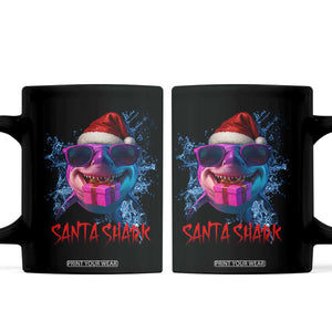 Funny Christmas Santa Shark Xmas Gift Coffee Mug TS12 Black Print Your Wear