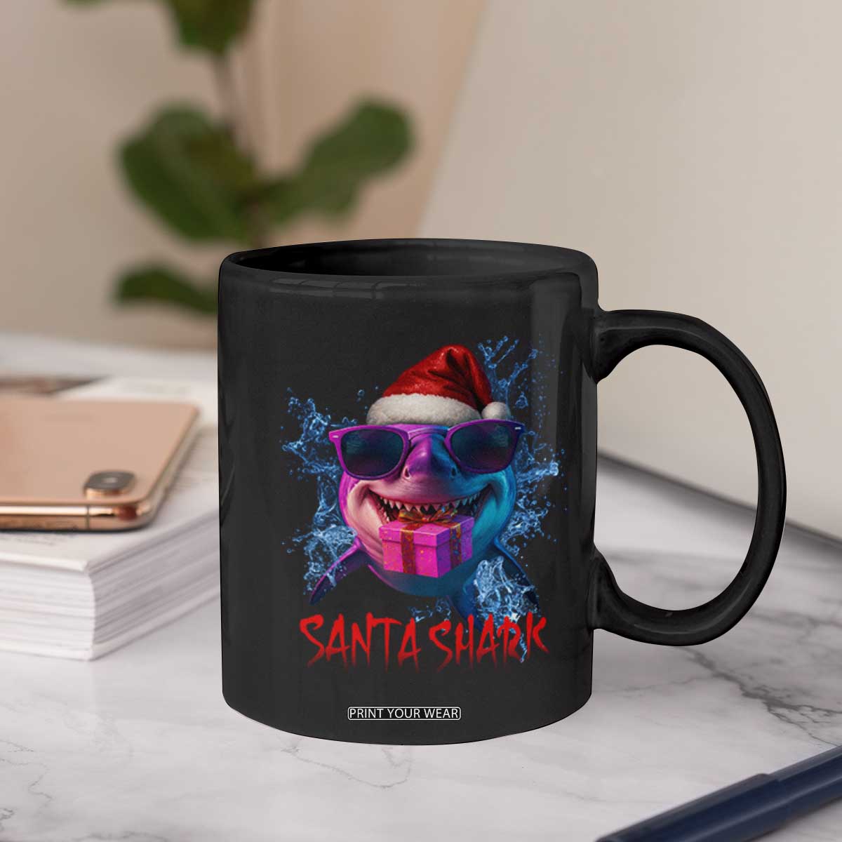 Funny Christmas Santa Shark Xmas Gift Coffee Mug TS12 Print Your Wear