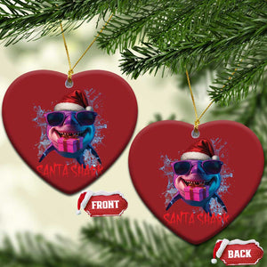 Funny Christmas Santa Shark Xmas Gift Christmas Ornament TS12 Heart Red Print Your Wear