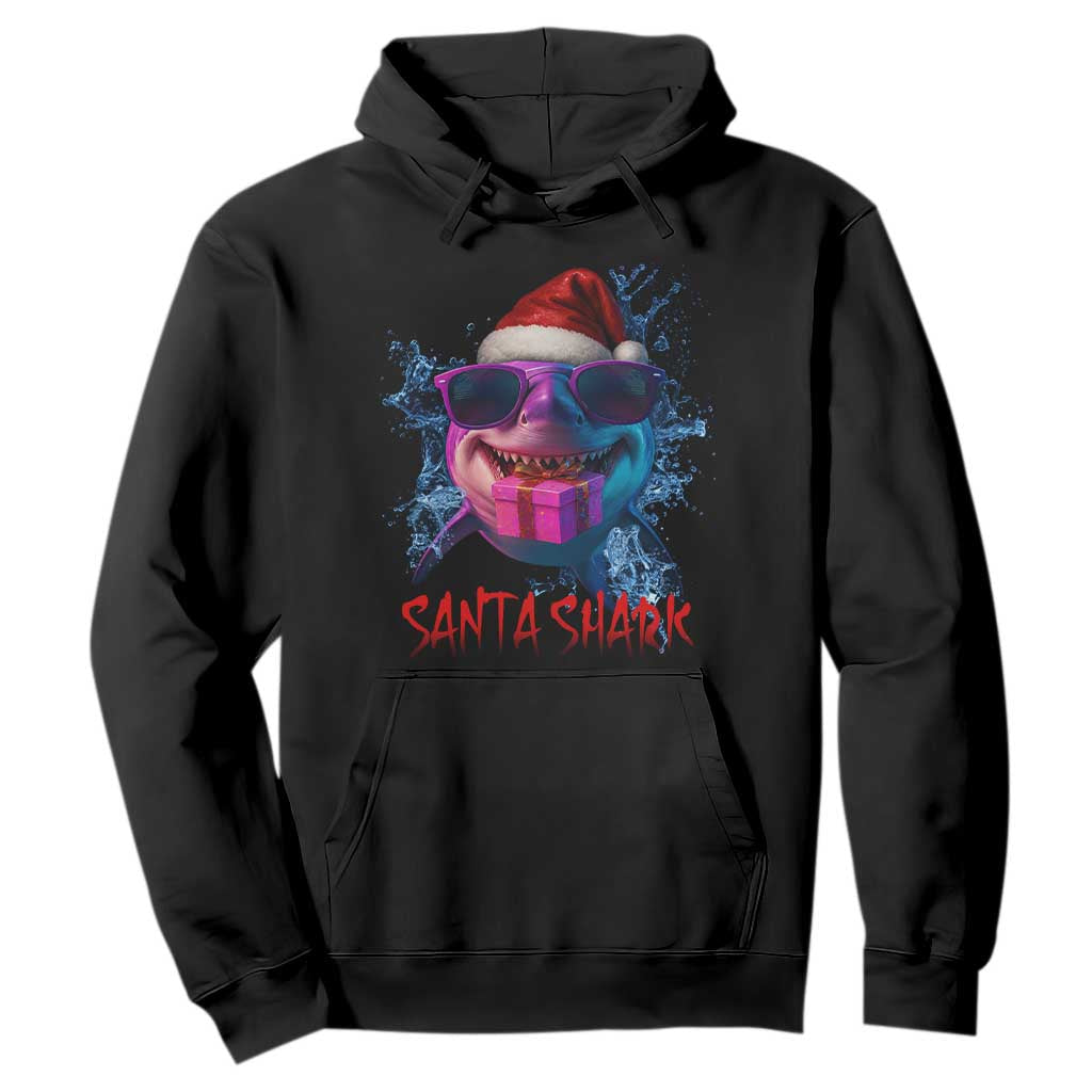 Funny Christmas Santa Shark Xmas Gift Hoodie TS12 Black Print Your Wear