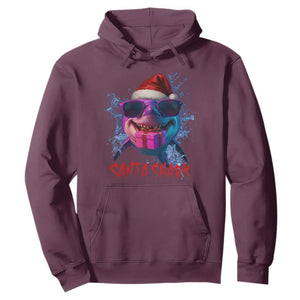 Funny Christmas Santa Shark Xmas Gift Hoodie TS12 Maroon Print Your Wear