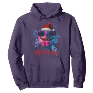 Funny Christmas Santa Shark Xmas Gift Hoodie TS12 Purple Print Your Wear