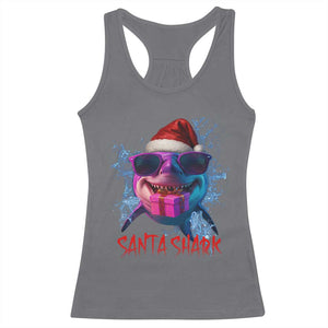 Funny Christmas Santa Shark Xmas Gift Racerback Tank Top TS12 Charcoal Print Your Wear