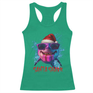 Funny Christmas Santa Shark Xmas Gift Racerback Tank Top TS12 Irish Green Print Your Wear