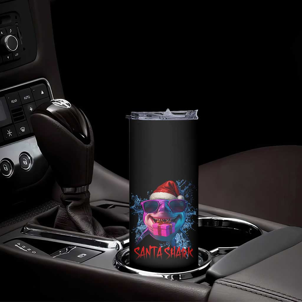 Funny Christmas Santa Shark Xmas Gift Skinny Tumbler TS12 Print Your Wear