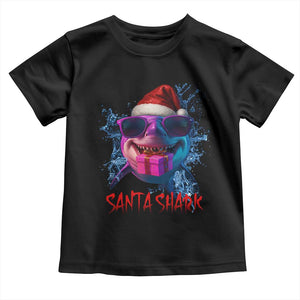 Funny Christmas Santa Shark Xmas Gift Toddler T Shirt TS12 Black Print Your Wear