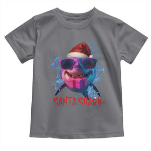 Funny Christmas Santa Shark Xmas Gift Toddler T Shirt TS12 Charcoal Print Your Wear