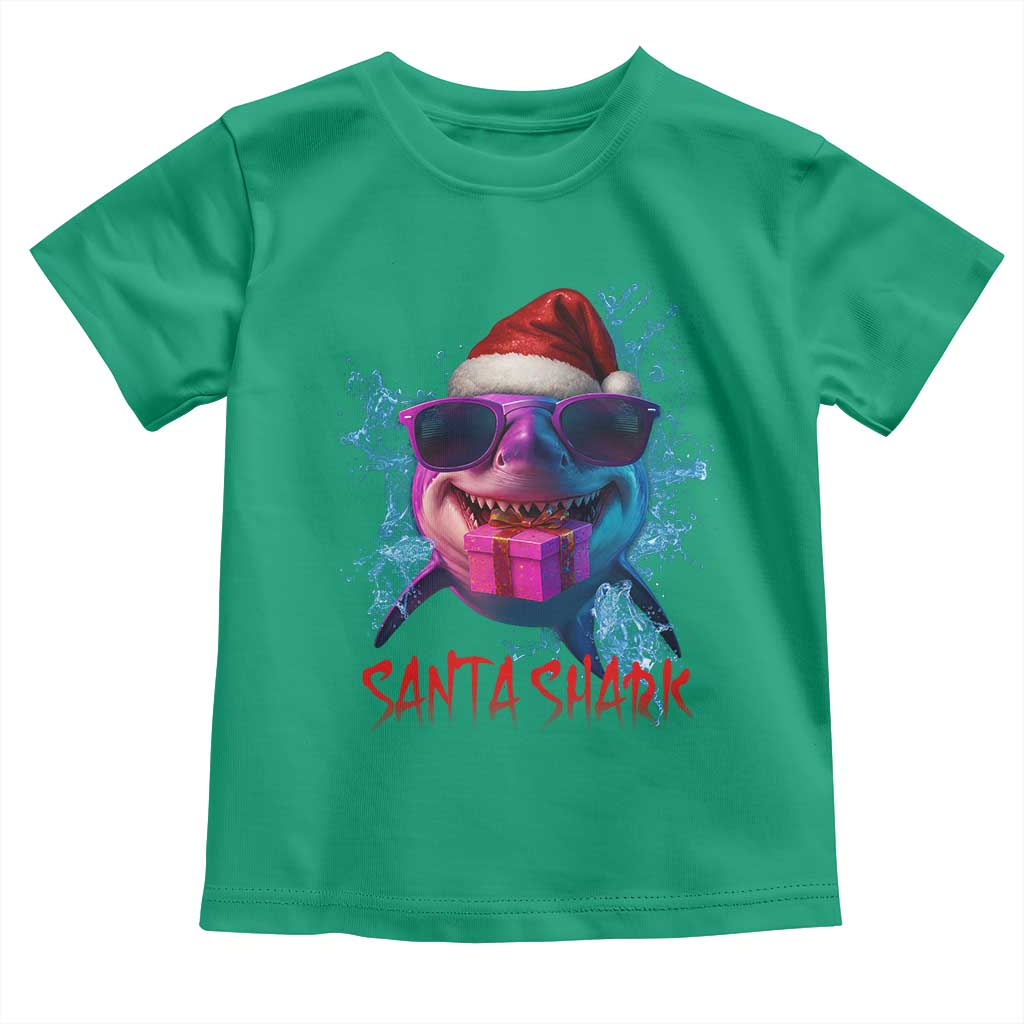 Funny Christmas Santa Shark Xmas Gift Toddler T Shirt TS12 Irish Green Print Your Wear