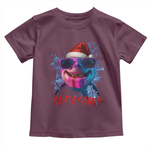 Funny Christmas Santa Shark Xmas Gift Toddler T Shirt TS12 Maroon Print Your Wear