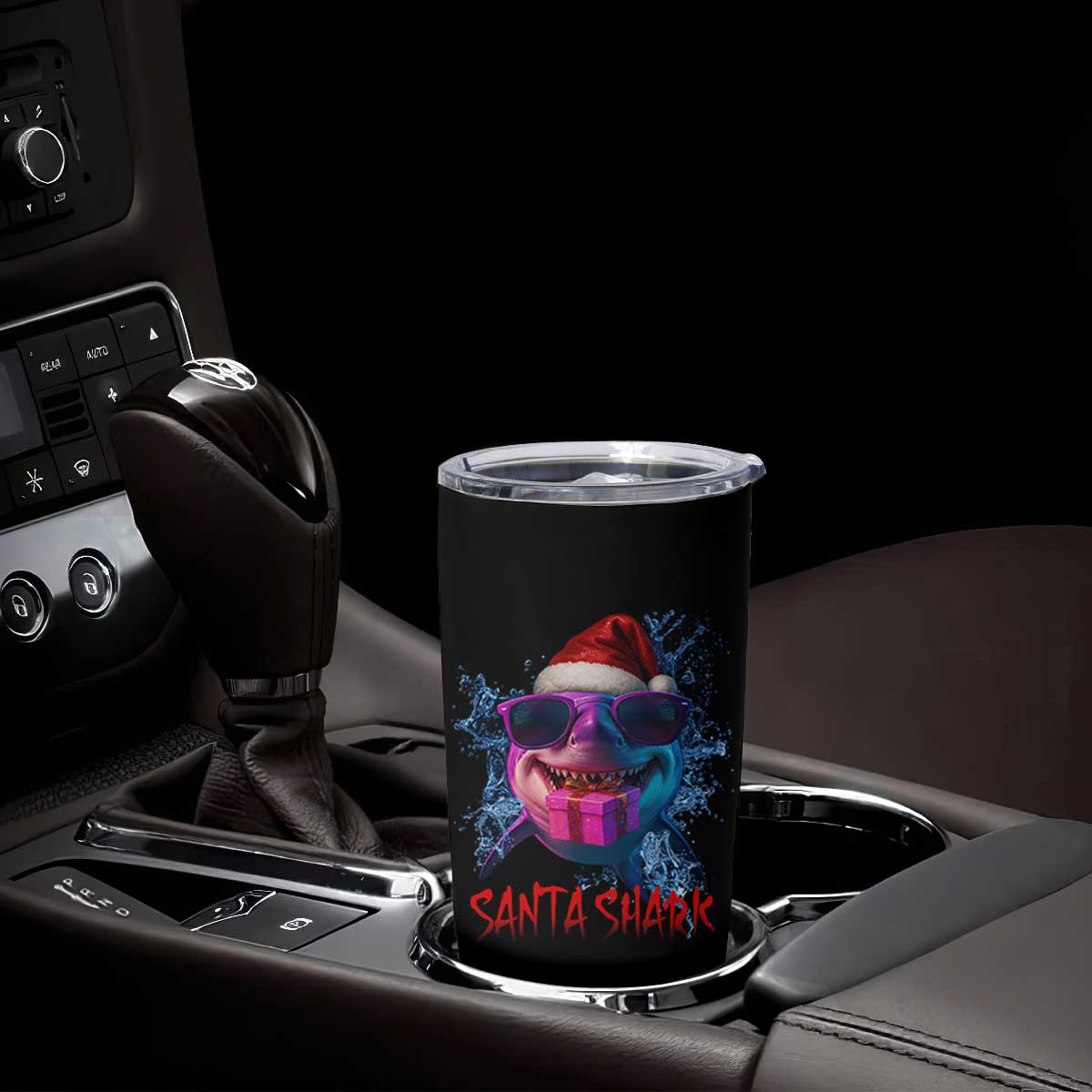 Funny Christmas Santa Shark Xmas Gift Tumbler Cup TS12 Print Your Wear