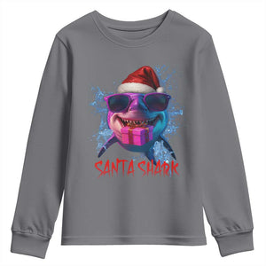 Funny Christmas Santa Shark Xmas Gift Youth Sweatshirt TS12 Charcoal Print Your Wear