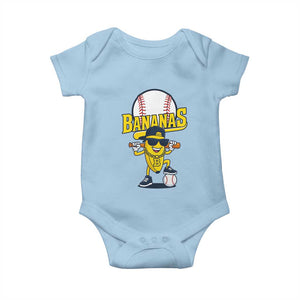Cool Banana Playing Baseball Baby Onesie Funny Fruit Sports Gift TS12 Light Blue Print Your Wear