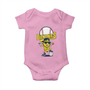 Cool Banana Playing Baseball Baby Onesie Funny Fruit Sports Gift TS12 Light Pink Print Your Wear