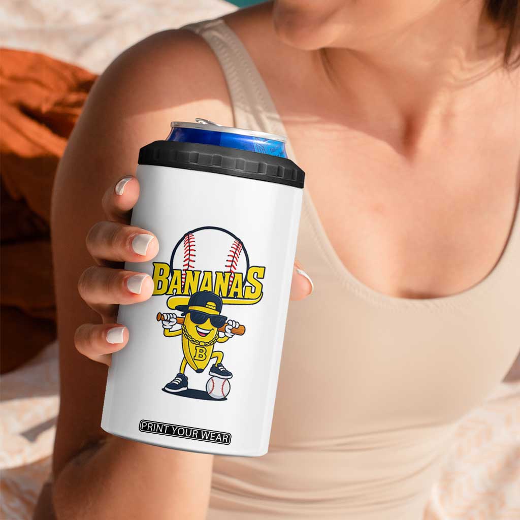 Cool Banana Playing Baseball 4 in 1 Can Cooler Tumbler Funny Fruit Sports Gift TS12 Print Your Wear