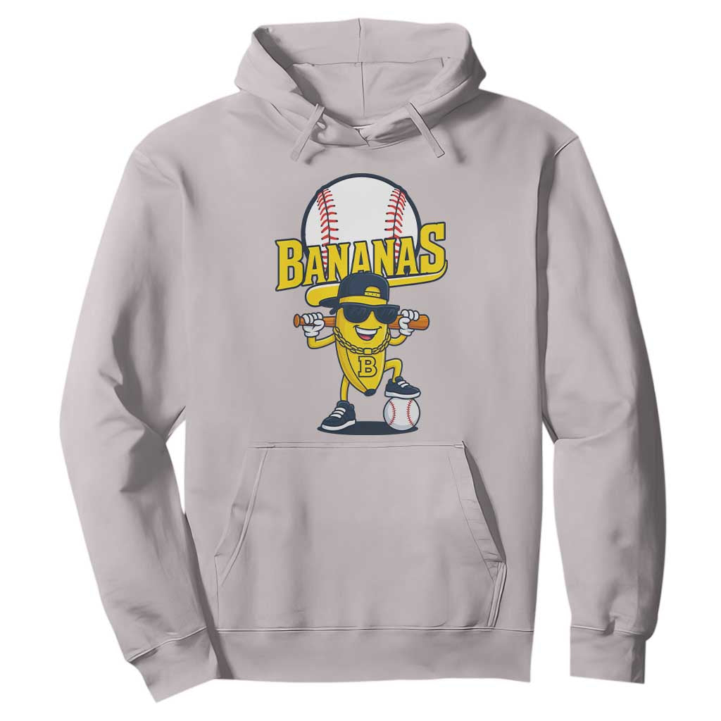 Cool Banana Playing Baseball Hoodie Funny Fruit Sports Gift TS12 Ice Gray Print Your Wear