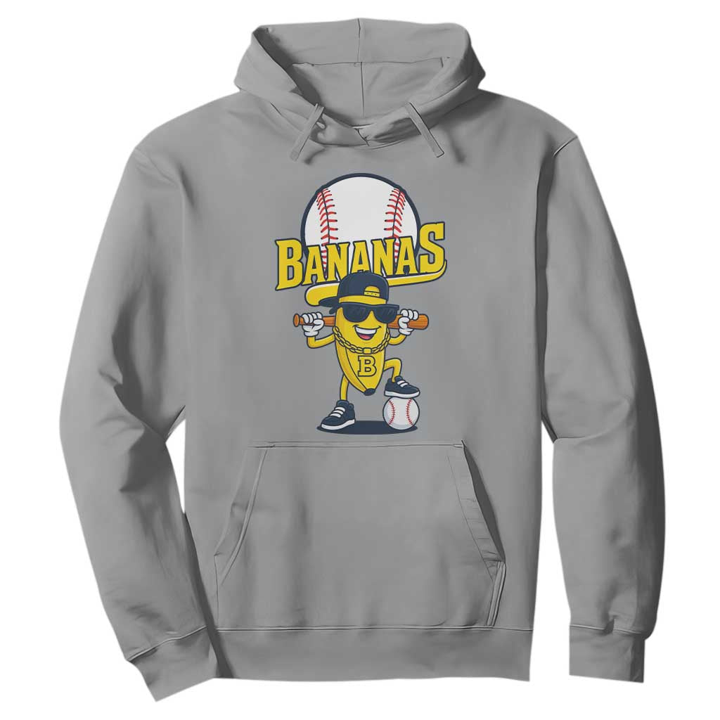 Cool Banana Playing Baseball Hoodie Funny Fruit Sports Gift TS12 Sport Gray Print Your Wear