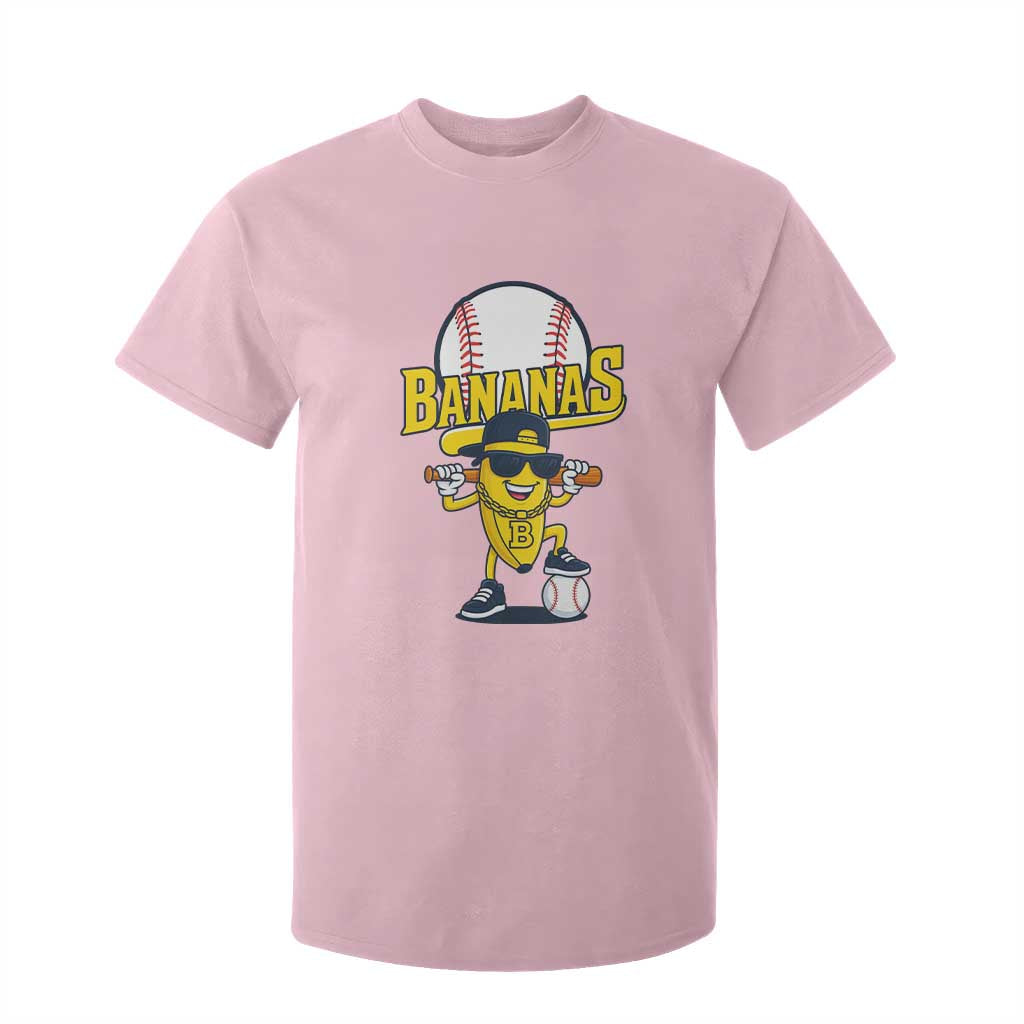 Cool Banana Playing Baseball T Shirt For Kid Funny Fruit Sports Gift TS12 Light Pink Print Your Wear