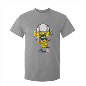 Cool Banana Playing Baseball T Shirt For Kid Funny Fruit Sports Gift TS12 Sport Gray Print Your Wear