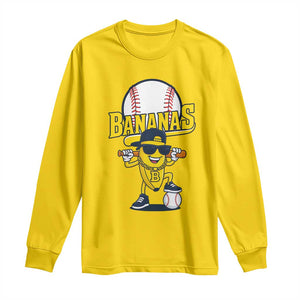 Cool Banana Playing Baseball Long Sleeve Shirt Funny Fruit Sports Gift TS12 Daisy Print Your Wear
